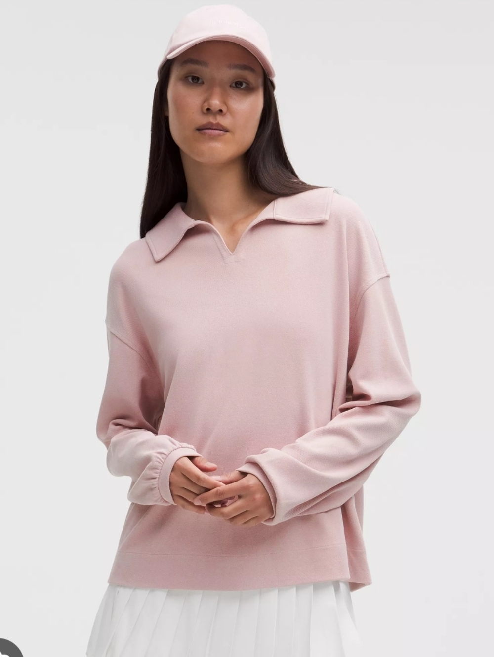 Lululemon Softstreme Pique Oversized Long-Sleeve Polo Shirt Mink Pink